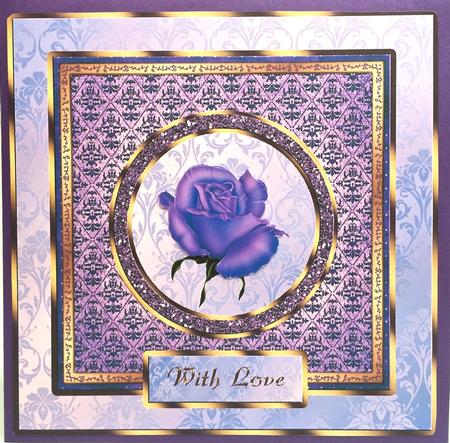 Lilac Rose Sqaure Card Front by Elena Pavlova