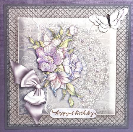 Shabby Chic Anemones - 8in x 8in Decoupage by Elena Pavlova