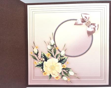 Cream Flowers with a Ribbon Border - 8in x 8in Insert Plate by Elena Pavlova