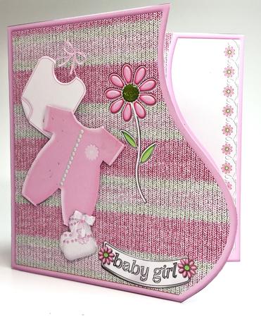 Baby Girl - Wavy Border Card Mini Kit by Elena Pavlova