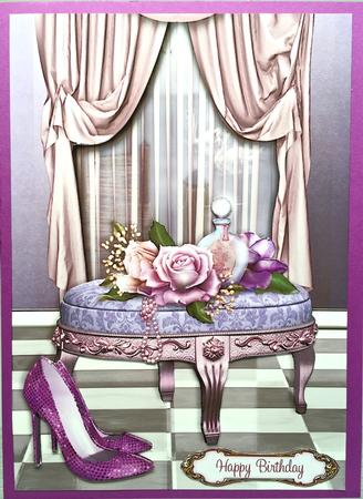 In the Boudoir Card Front with Decoupage by Elena Pavlova