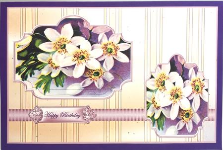 White Easter Flowers Card Front with Toppers by Elena Pavlova