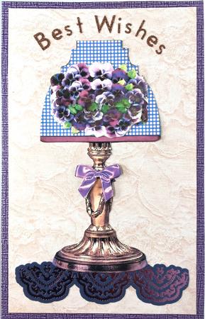 Lamp Card Violets by Elena Pavlova