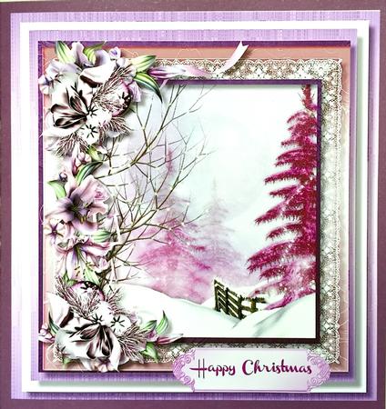 Beautiful Christmas Scene in Lilac Tones by Elena Pavlova