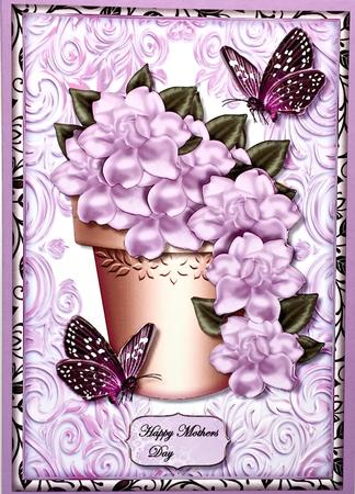 Lilac Gardenias & Butterflies by Elena Pavlova