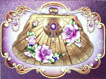 Beautiful Vintage Purse with Roses by Elena Pavlova