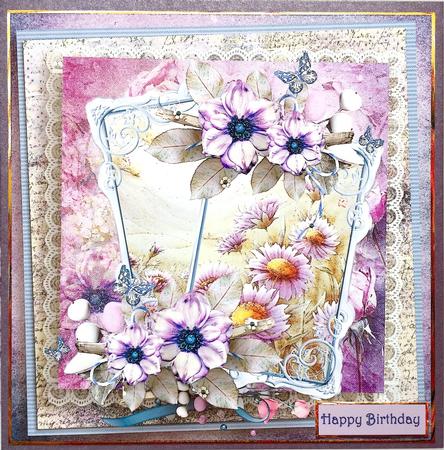 Daisies by the Wayside Card with Twin Frame by Elena Pavlova