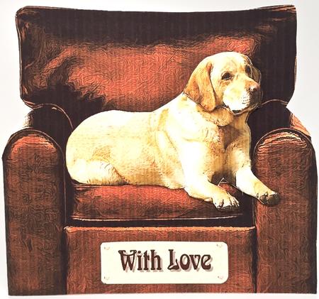 Golden Labrador Arm Chair Card by Elena Pavlova