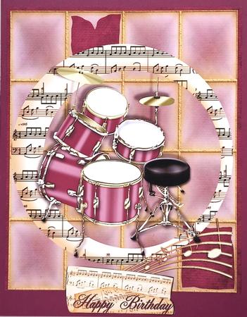 Drum Music Card Topper by Elena Pavlova