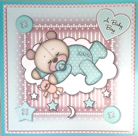 Baby Boy Sleeping Teddy Mini Kit by Elena Pavlova