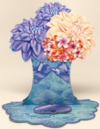 Everlasting Bouquet Easel - Dahlia & Frangipani by Elena Pavlova