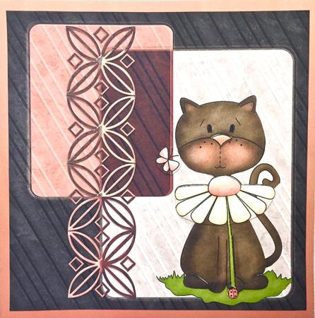 Kitschy Kat 2, 6x6 in Step by Step Card by Elena Pavlova