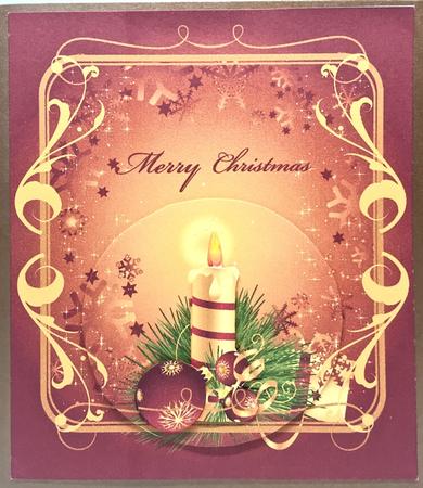 Christmas Candle and Baubles - Decoupage by Elena Pavlova