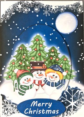 Midnight Snowmen 5x7 by Elena Pavlova