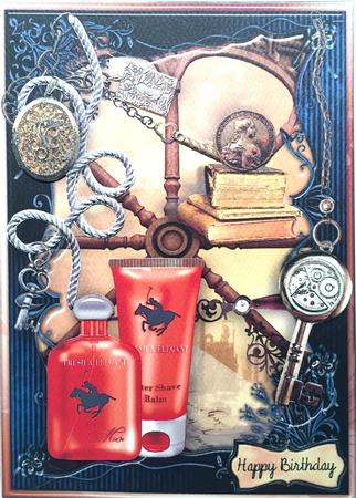 Aftershave with Charms Male Card by Elena Pavlova