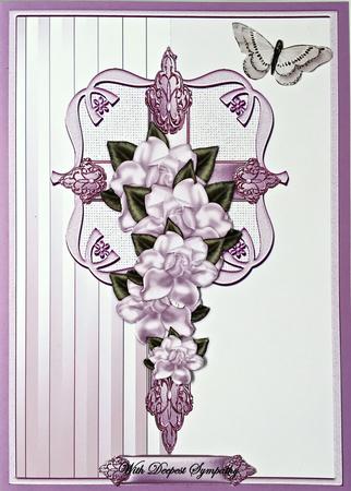 Sympathy Cross & Gardenias by Elena Pavlova