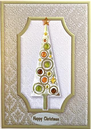 Modern Green Christmas Tree Quick Card by Elena Pavlova