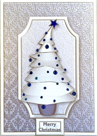 Blue & Silver Christmas Tree Quick Card by Elena Pavlova