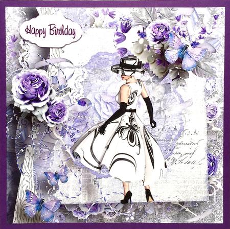 Lavender and Lace Quick Card by Elena Pavlova