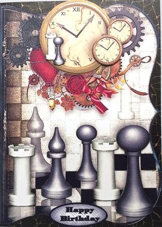 Chess Time Male Card by Elena Pavlova