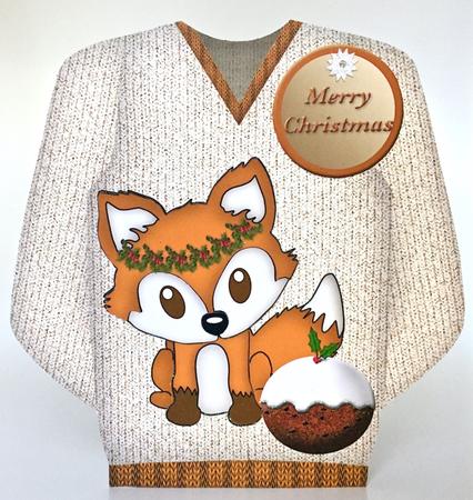 Little Fox - Christmas Jumper Card Mini Kit by Elena Pavlova