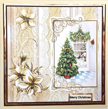 Christmas Tree 7x7 Card with Decoupage by Elena Pavlova