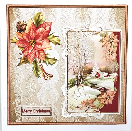 Vintage Christmas 7x7 Card with Decoupage by Elena Pavlova