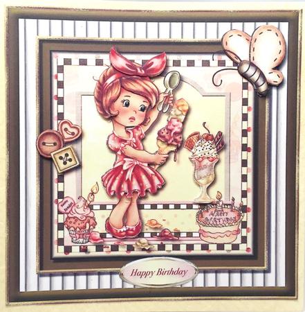 Birthday Ice Cream Card Topper 3 by Elena Pavlova