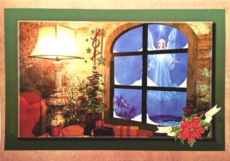 Christmas Window -angel's Visit by Elena Pavlova
