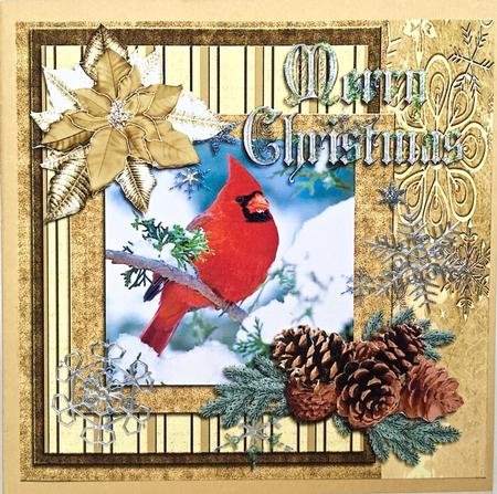Merry Christmas Red Cardinal by Elena Pavlova