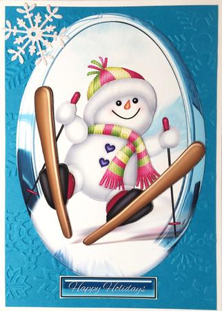 One Snowman Skiing by Elena Pavlova