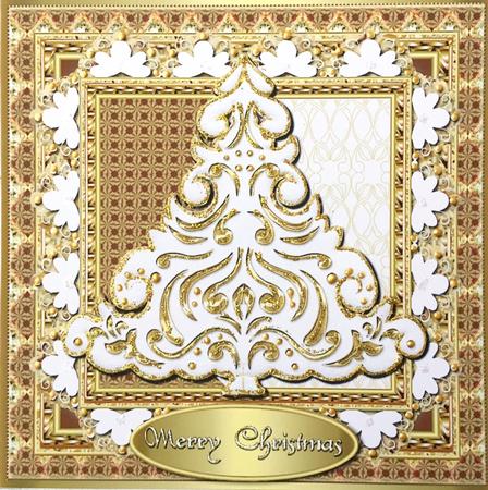 Beautiful Christmas Tree Square Card Front 9 by Elena Pavlova