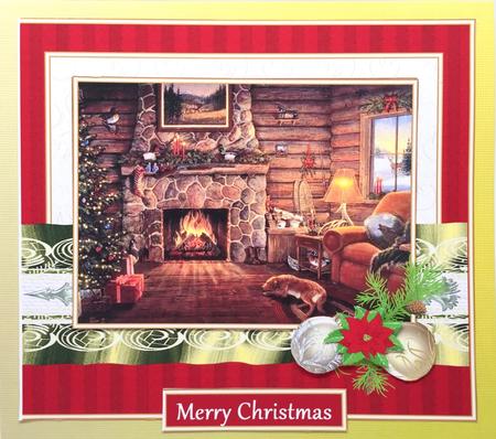 Christmas Fireplace - Mountain Lodge by Elena Pavlova