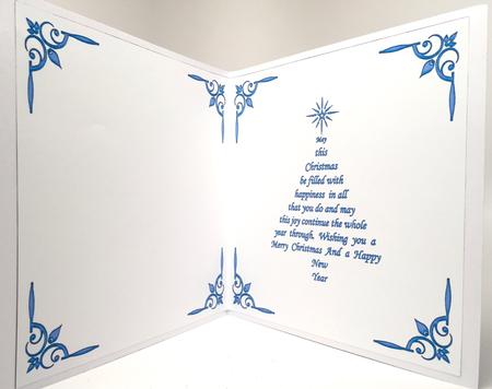 6x6 Christmas Insert & Verse in Blue Christmas Tree Shape by Elena Pavlova
