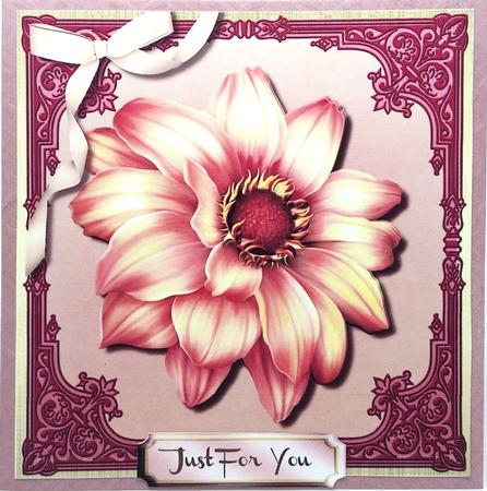 Lovely Golden Dahlia in a Ornate Frame by Elena Pavlova