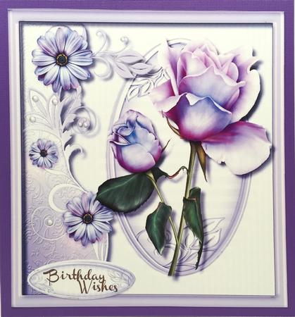 Lovely Rose on a Lilac Frame  by Elena Pavlova