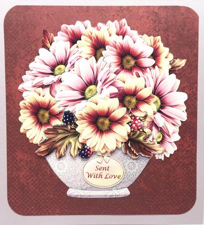 Chrysanthemum Bouquet - Pots of Flowers Card Mini Kit by Elena Pavlova