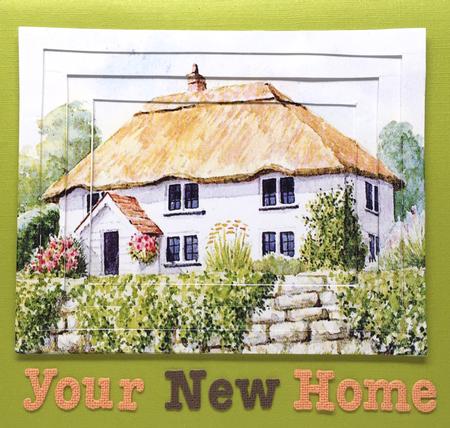 Pretty White Cottage with Thatched Roof Tunnel Pyramids by Elena Pavlova