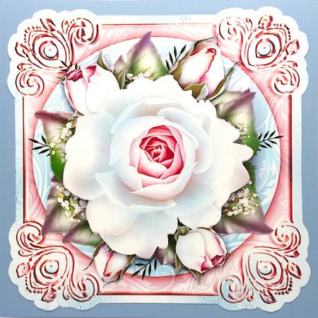 Vintage Soft Blue White Roses Card by Elena Pavlova