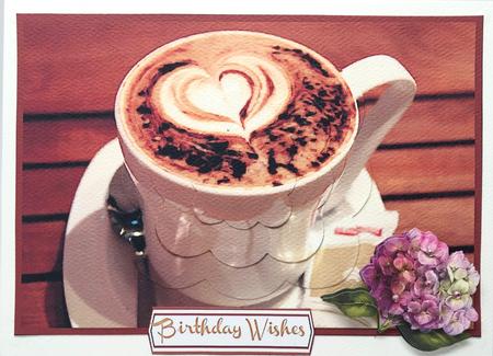 Coffee Heart Scalloped Pyramid by Elena Pavlova