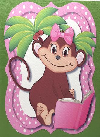 Tent Card with Verse, Monkey's Learning Lesson  by Elena Pavlova