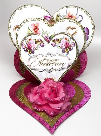 Triple Easel Heart Shaped Card by Elena Pavlova