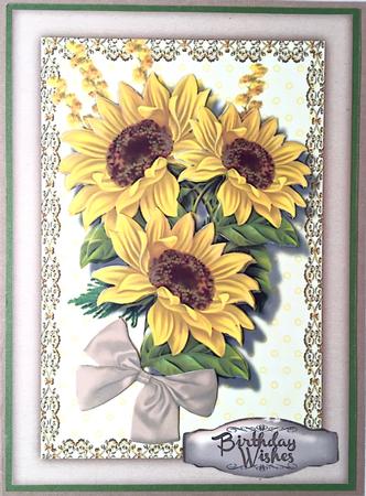 Beautiful Sunflowers in a Filigree Frame  by Elena Pavlova