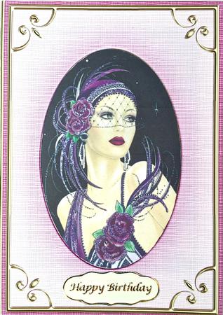 A5 'gold Metallic Frame' Card Front or Insert by Elena Pavlova