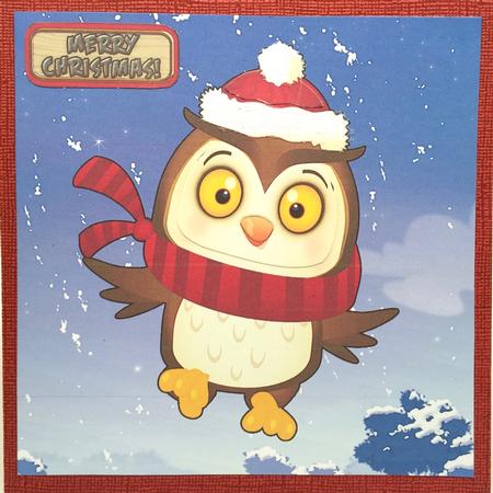 Tweeto Owl's Christmas 8x8 Quick Card by Elena Pavlova