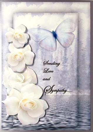 Sympathy Card White Roses by Elena Pavlova