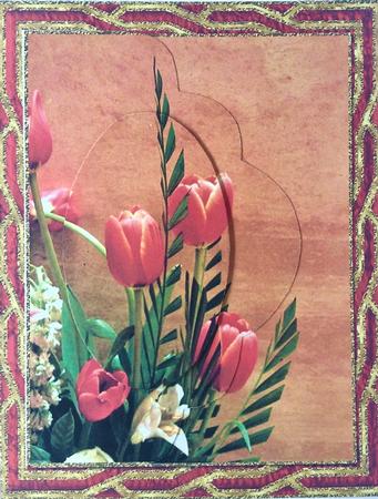 Orange-red Tulips Side Stacker Card by Elena Pavlova