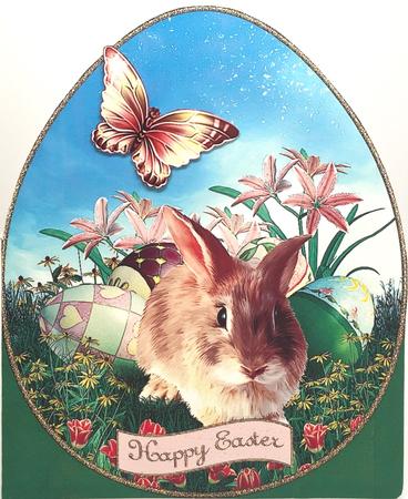 Egg Shaped Easter Bunny Quick Card by Elena Pavlova