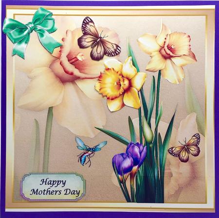 Beautiful Daffodil's with Butterflies 8x8 Mini Kit by Elena Pavlova