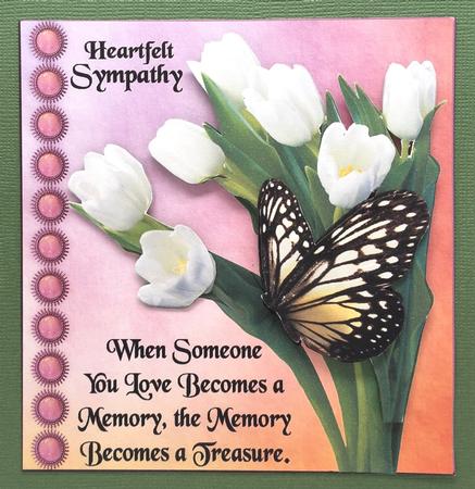 Heartfelt Sympathy with Flower & Butterfly Decoupage by Elena Pavlova